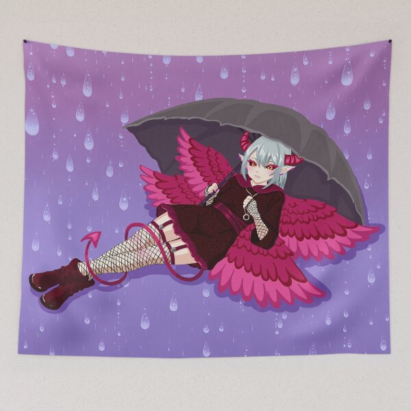 Item preview, Anime Demon Girl with Umbrella designed and sold by Geobat.