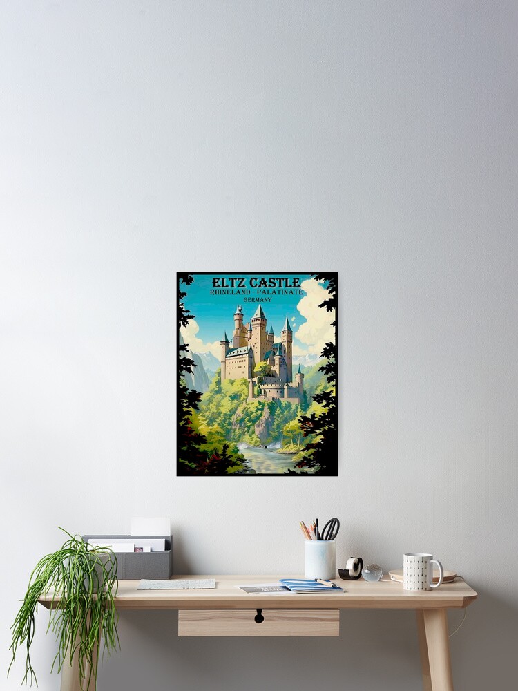 Thumbnail 2 of 3, Poster, Eltz Castle Vintage Rhineland Germany Travel and Tourism Advertising Print designed and sold by posterbobs.