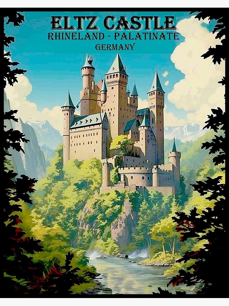 Thumbnail 3 of 3, Poster, Eltz Castle Vintage Rhineland Germany Travel and Tourism Advertising Print designed and sold by posterbobs.