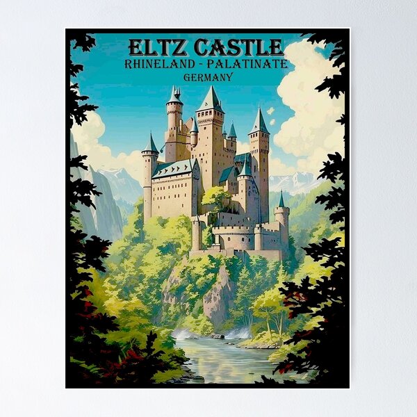 Item preview, Eltz Castle Vintage Rhineland Germany Travel and Tourism Advertising Print designed and sold by posterbobs.