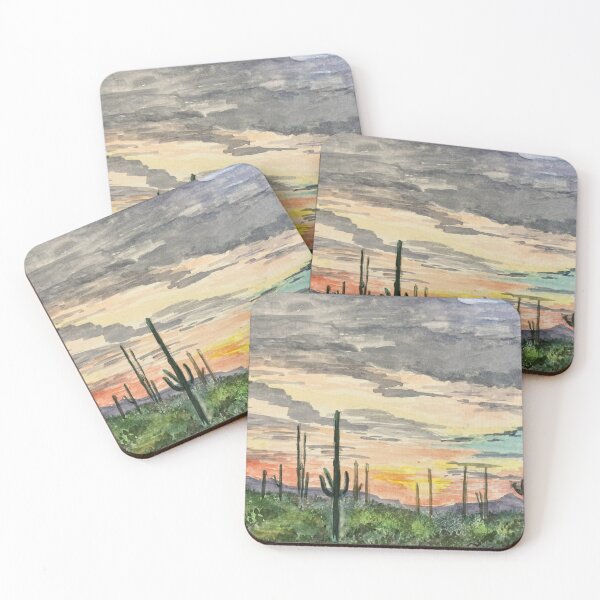 Item preview, Saguaros sunrise designed and sold by LisaHuddlestonArt.
