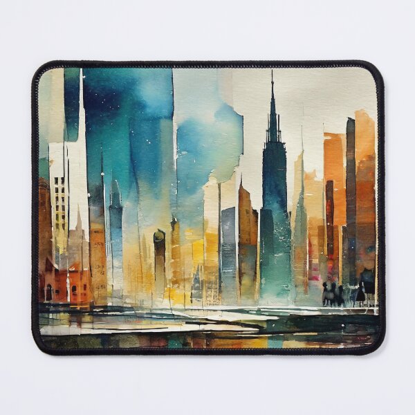 Item preview, Abstract watercolor collage on the urban theme designed and sold by evk-art.