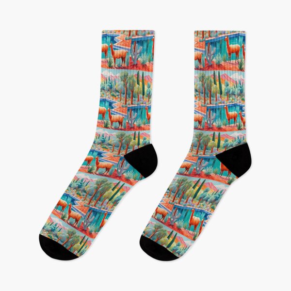 Item preview, Happy Llama couple on a walk, cactus, Valentine`s day, love designs, cute llama design next to a pool designed and sold by Coolparrotgirl.