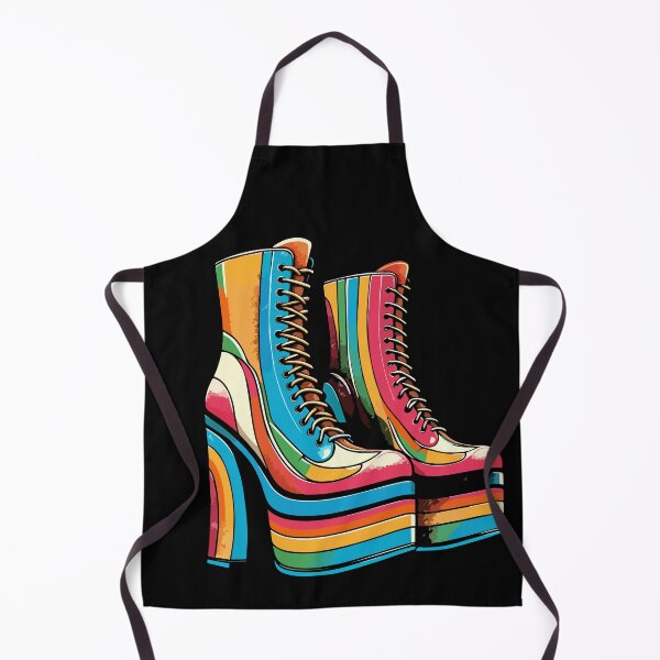 Item preview, 1970s Glam Rock Retro Multi-coloured Platform Boots designed and sold by Hot-Proper-Tees.