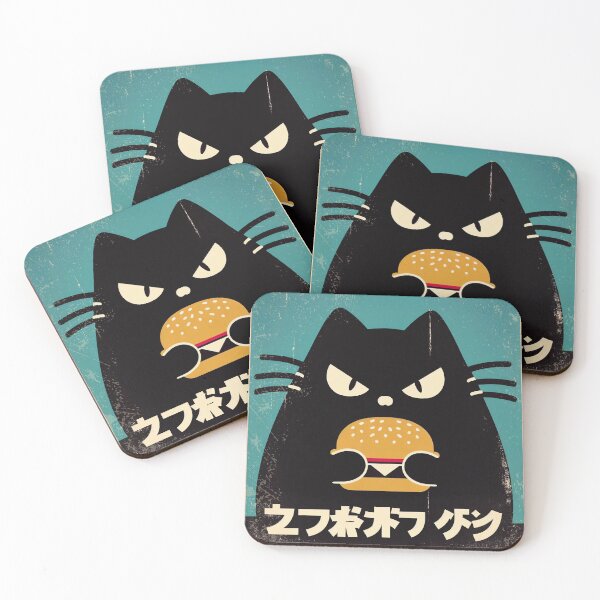 Item preview, Sinister Cat with Japanese Retro Burger designed and sold by IAPICTURE.