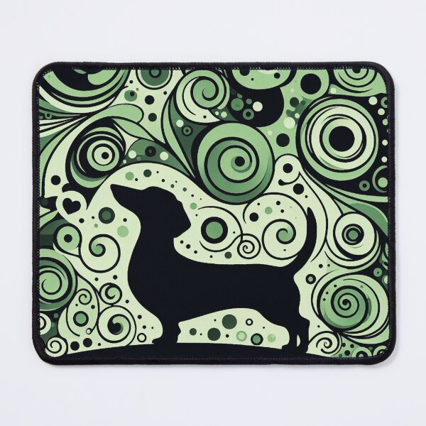 Item preview, Dachshund on Green Background designed and sold by HarmonyandSage.