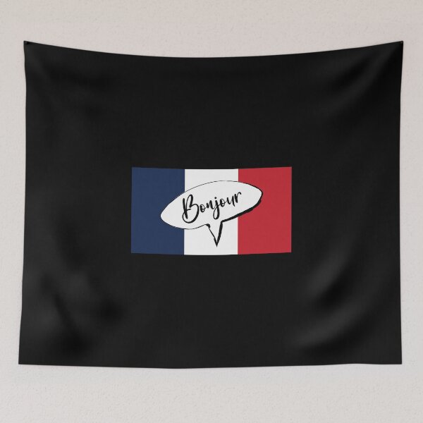 Item preview, Bonjour French expression for hello with France flag designed and sold by Slassyat.