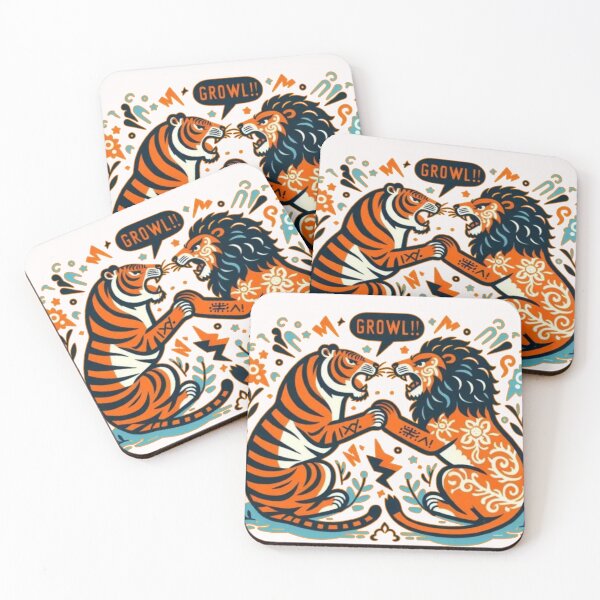 Item preview, Love Beyond the Wild: Lion and Tiger Connection  :from EgyApe Artists  designed and sold by egyape ⭐⭐⭐⭐⭐.