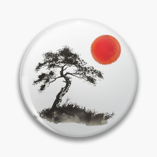 Item preview, Ethereal Sunrise: A Traditional Asian Ink Painting designed and sold by Toph Moses.