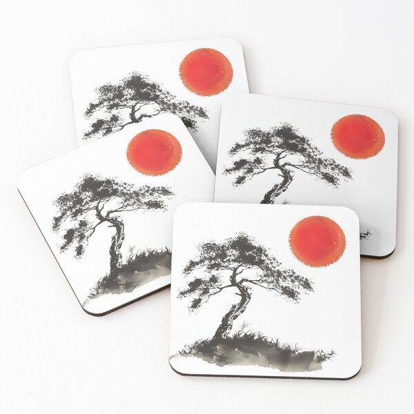 Item preview, Ethereal Sunrise: A Traditional Asian Ink Painting designed and sold by Toph Moses.