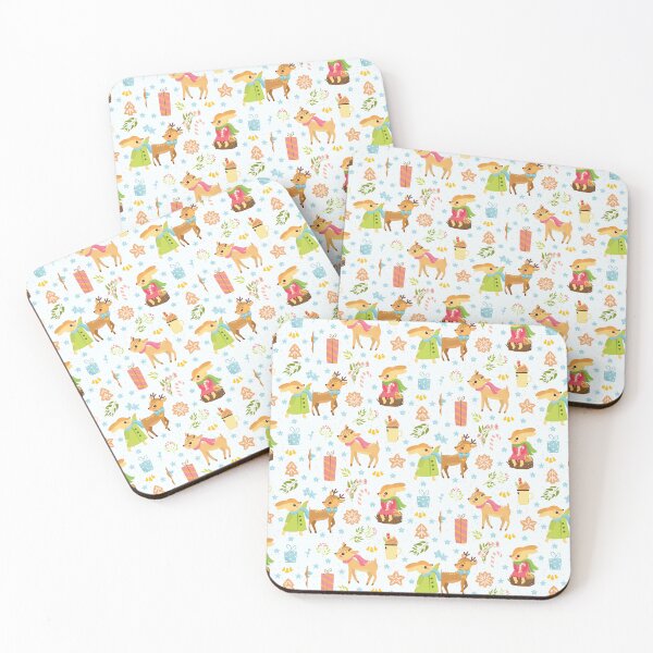 Item preview, Festive Woodland Friends: Christmas Pattern with Deers and Hares designed and sold by hjian8219.