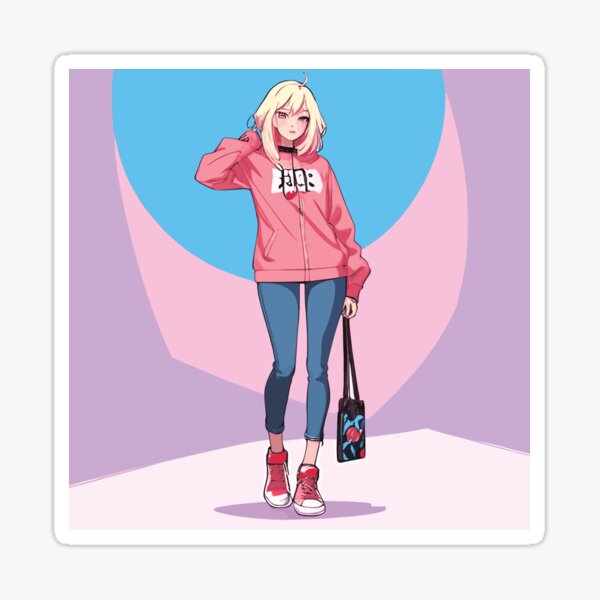 Gaming Chic: A Casual Gamer Girl's Blend of Online and Offline Fun Sticker