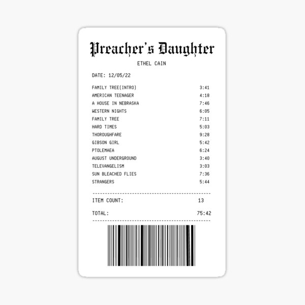 Item preview, preacher's daughter receipt designed and sold by taurusartistry.