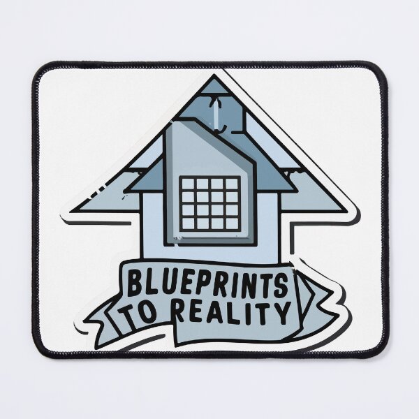 Item preview, House Blueprint Technical Design with 'Blueprints To Reality' Quote designed and sold by NiftyWrx.