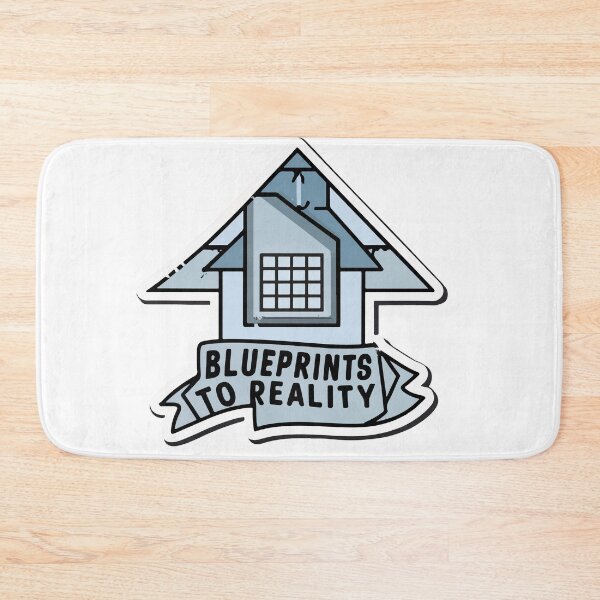 Item preview, House Blueprint Technical Design with 'Blueprints To Reality' Quote designed and sold by NiftyWrx.