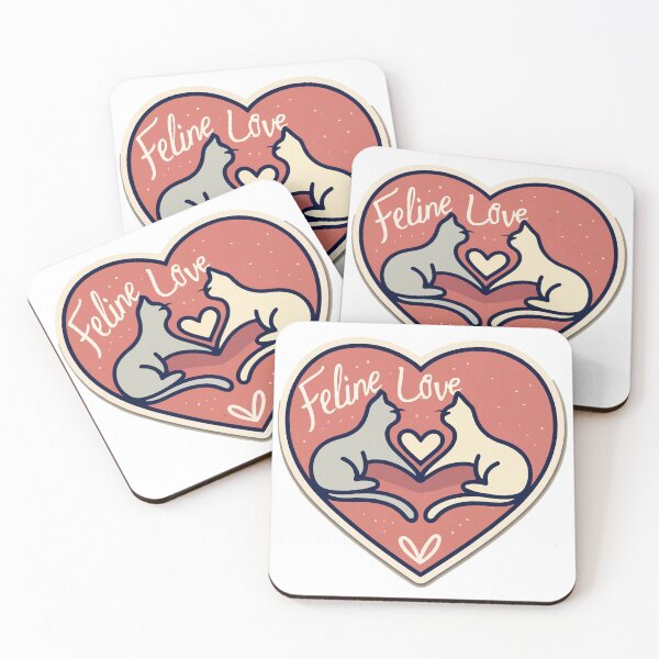 Item preview, Feline Love - Entwined Tails Heart Pair of Cats designed and sold by NiftyWrx.
