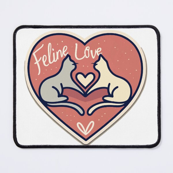Item preview, Feline Love - Entwined Tails Heart Pair of Cats designed and sold by NiftyWrx.