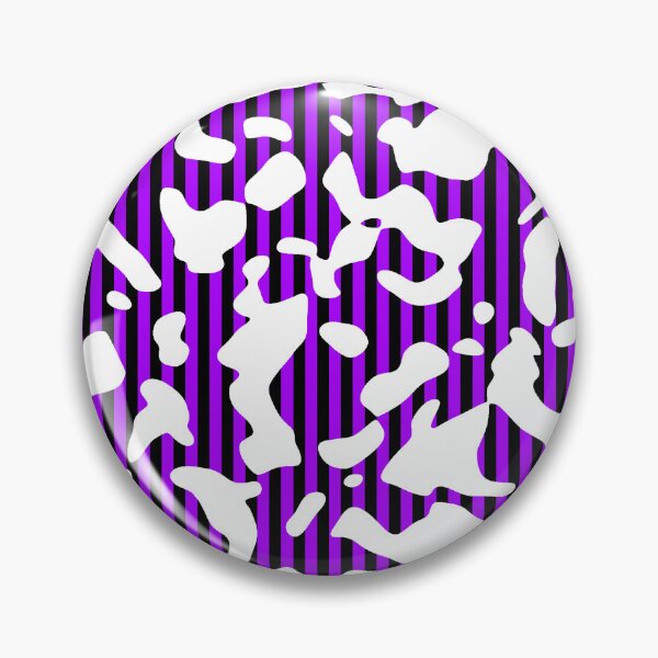 Item preview, White Cowprint Over Purple and Black Verticle Stripes designed and sold by TheRulerofEarth.