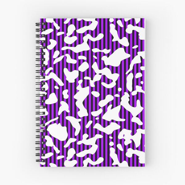 Item preview, White Cowprint Over Purple and Black Verticle Stripes designed and sold by TheRulerofEarth.