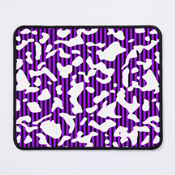 Item preview, White Cowprint Over Purple and Black Verticle Stripes designed and sold by TheRulerofEarth.