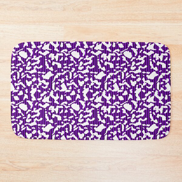Item preview, White Cowprint Over Purple and Black Verticle Stripes designed and sold by TheRulerofEarth.
