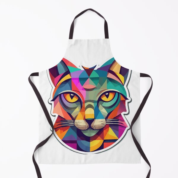 Artikelvorschau, Abstrakte geometrische Katze - lebendige moderne Kunst entworfen und verkauft von NiftyWrx.