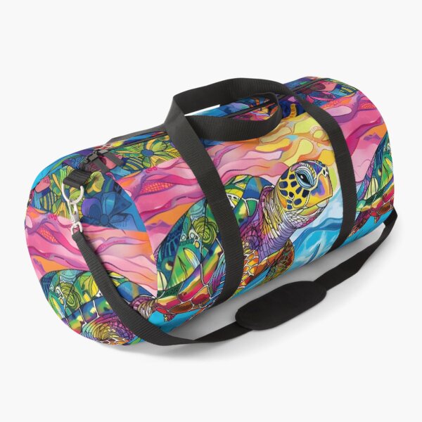 Item preview, colorful sea turtle doodle art print designed and sold by dcrc.