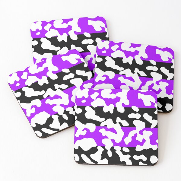 Item preview, Chunky Black and Purple Horizontal Stripes Under Cowprint Over designed and sold by TheRulerofEarth.
