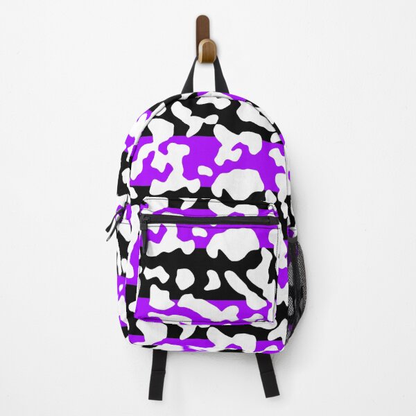 Item preview, Chunky Black and Purple Horizontal Stripes Under Cowprint Over designed and sold by TheRulerofEarth.