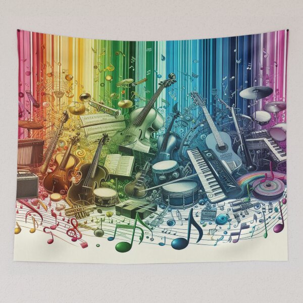 Item preview, Music Everywhere In Instrumental Color AI Generated designed and sold by BrightrDayMusicArt.
