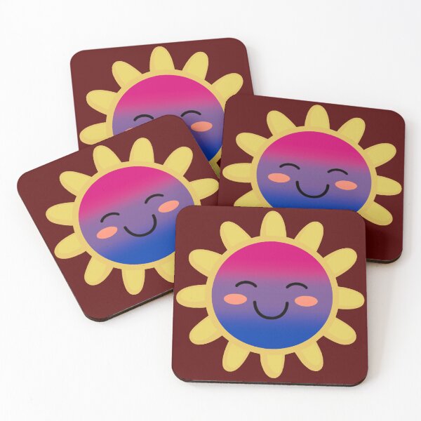 Item preview, Cute Bisexual Pride Flag Sun, Kawaii Bisexual Sun Design designed and sold by Travelslightly.