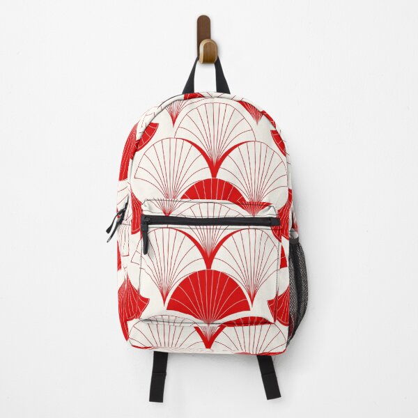 Item preview, Asian Art Deco Red And White Fan Pattern designed and sold by DEC02.