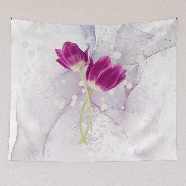 Item preview, Purple Tulips on Transparent Colorful Background designed and sold by WhiteSoftPetals.