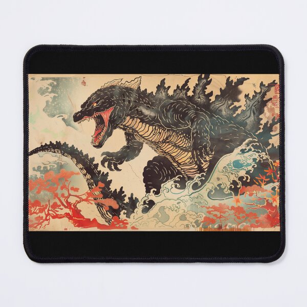 Item preview, Kaiju monster in a Hokusai tsunami 02 designed and sold by okeyjet.
