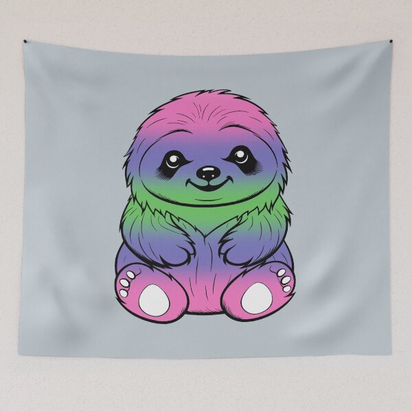 Item preview, Cute Trigender Pride Flag Sloth, Subtle Kawaii Trigender Sloth Design designed and sold by Travelslightly.