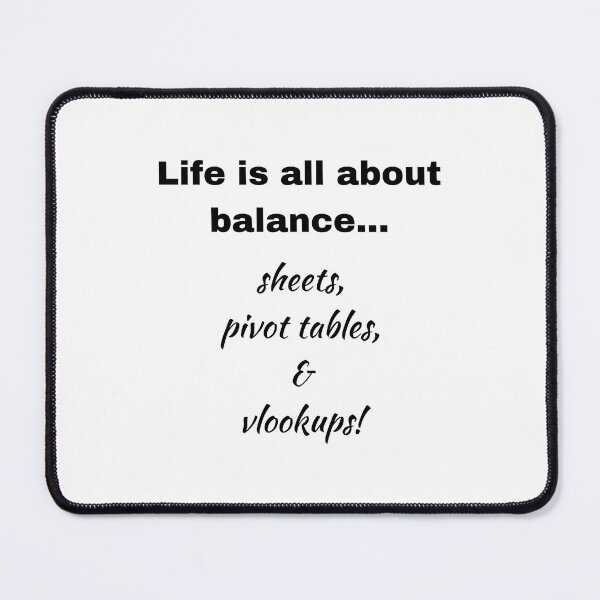 Item preview, Life is all about balance…sheet, pivot table, & vlookups designed and sold by 7ofUsDesigns.