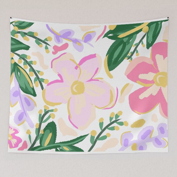 Item preview, estampado de hojas y flores coloridas designed and sold by ArtKar.