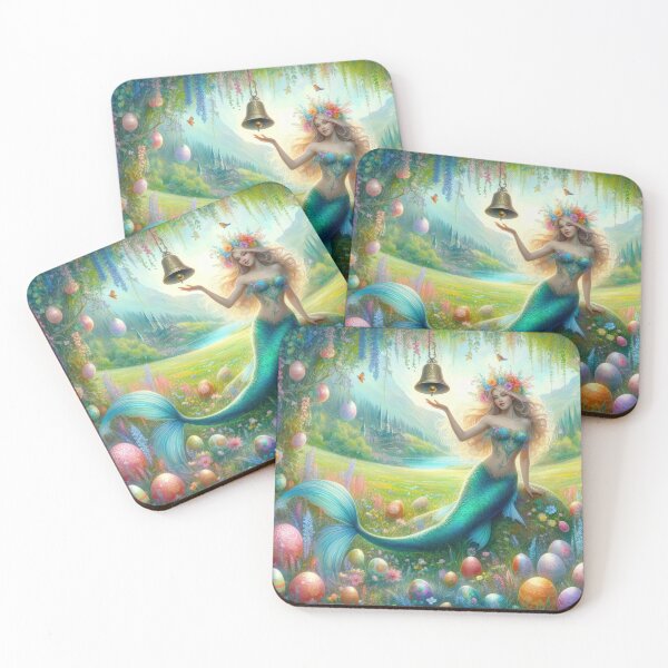 Item preview, Mermaid with a bell and Easter eggs fantasy easter landscape designed and sold by Expressions-Sel.