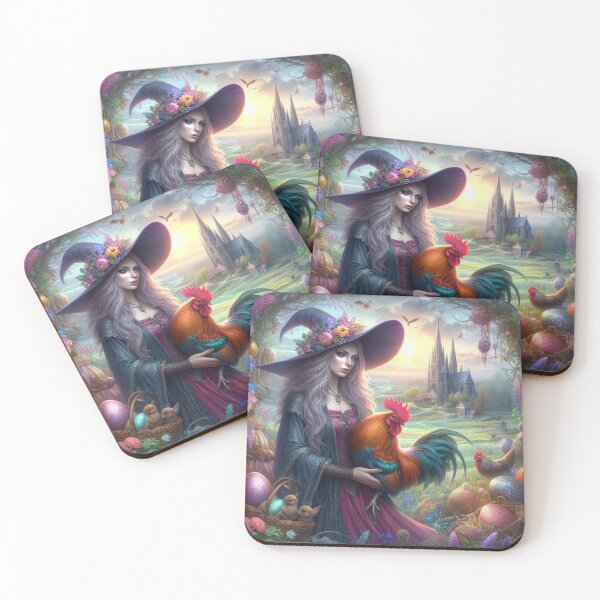Item preview, beautiful witch with in purple dress fantasy easter landscape designed and sold by Expressions-Sel.