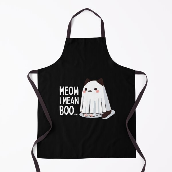 Item preview, Meow I Mean Boo Cute Cat Ghost designed and sold by VerveVerseBoo.