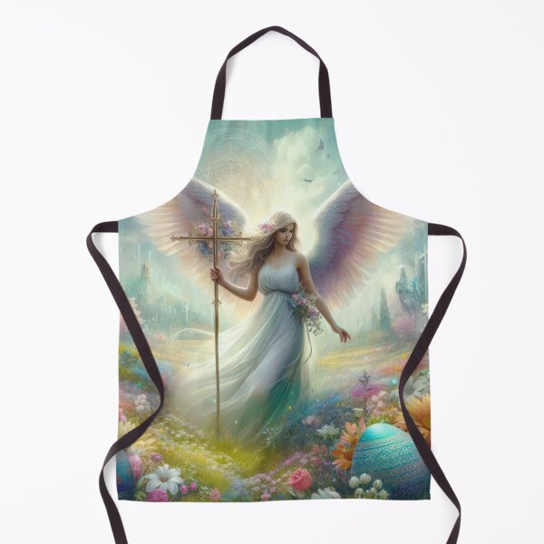 Item preview, beautiful female angel holding cross fantasy easter landscape designed and sold by Expressions-Sel.