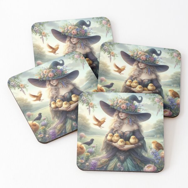 Item preview, beautiful woman with chicks fantasy easter landscape designed and sold by Expressions-Sel.