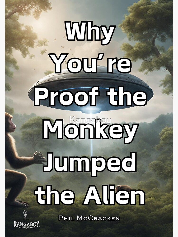 Thumbnail 3 of 3, Sticker, Fun Fake Book Cover, Monkey Jumped Alien designed and sold by Kangaboy.