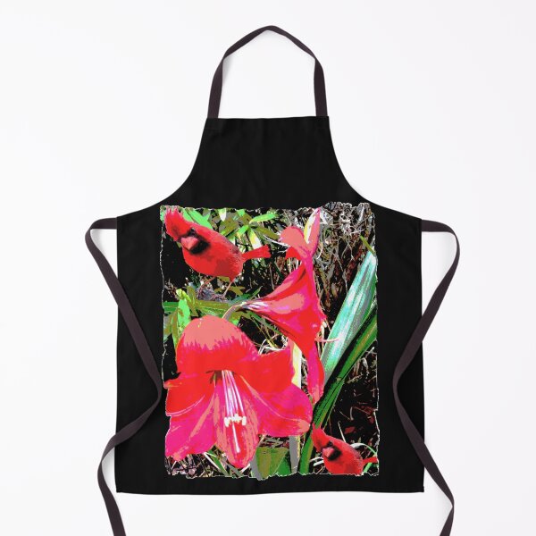 Item preview, Curious Cardinals in Garden with Amaryllis Flowers designed and sold by kristalcurt.