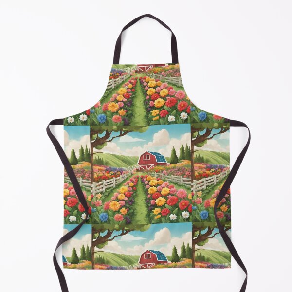 Item preview, Vibrant Flower Farm: Rustic Barn, Tree, and Scenic Hills Design by TRYKID designed and sold by TRYKID.