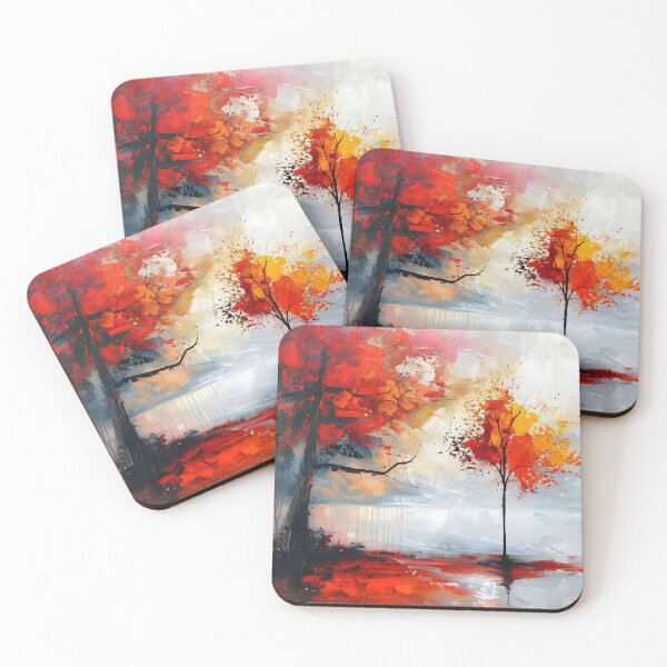 Item preview, Autumn trees abstract painting designed and sold by KarloCuki.