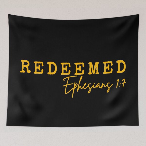 Item preview, Redeemed, Ephesians 1:7, yellow design designed and sold by MoriaStore.