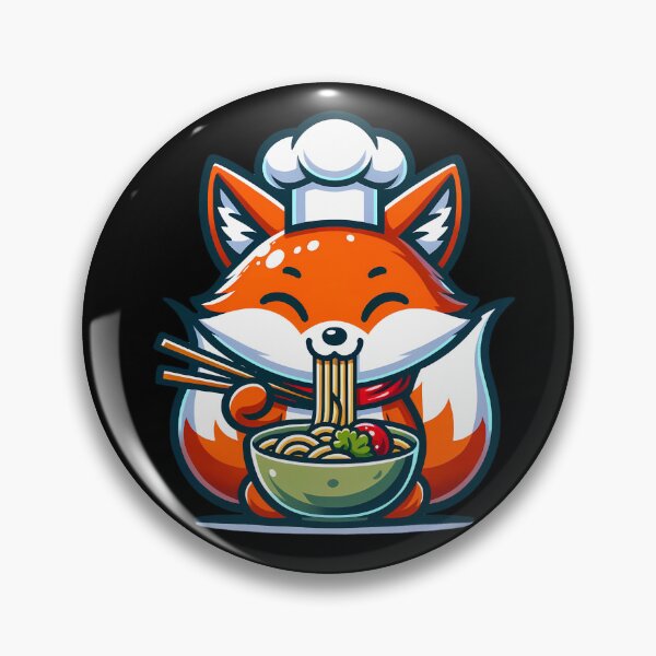 Item preview, Fox Eating Ramen designed and sold by PeelZinc.