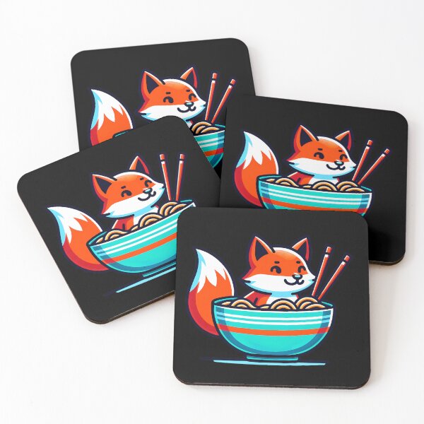 Item preview, Fox Eating Ramen designed and sold by PeelZinc.