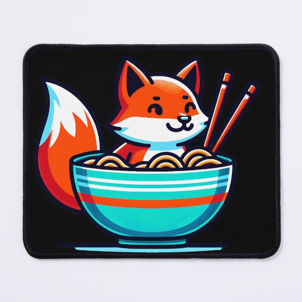 Item preview, Fox Eating Ramen designed and sold by PeelZinc.